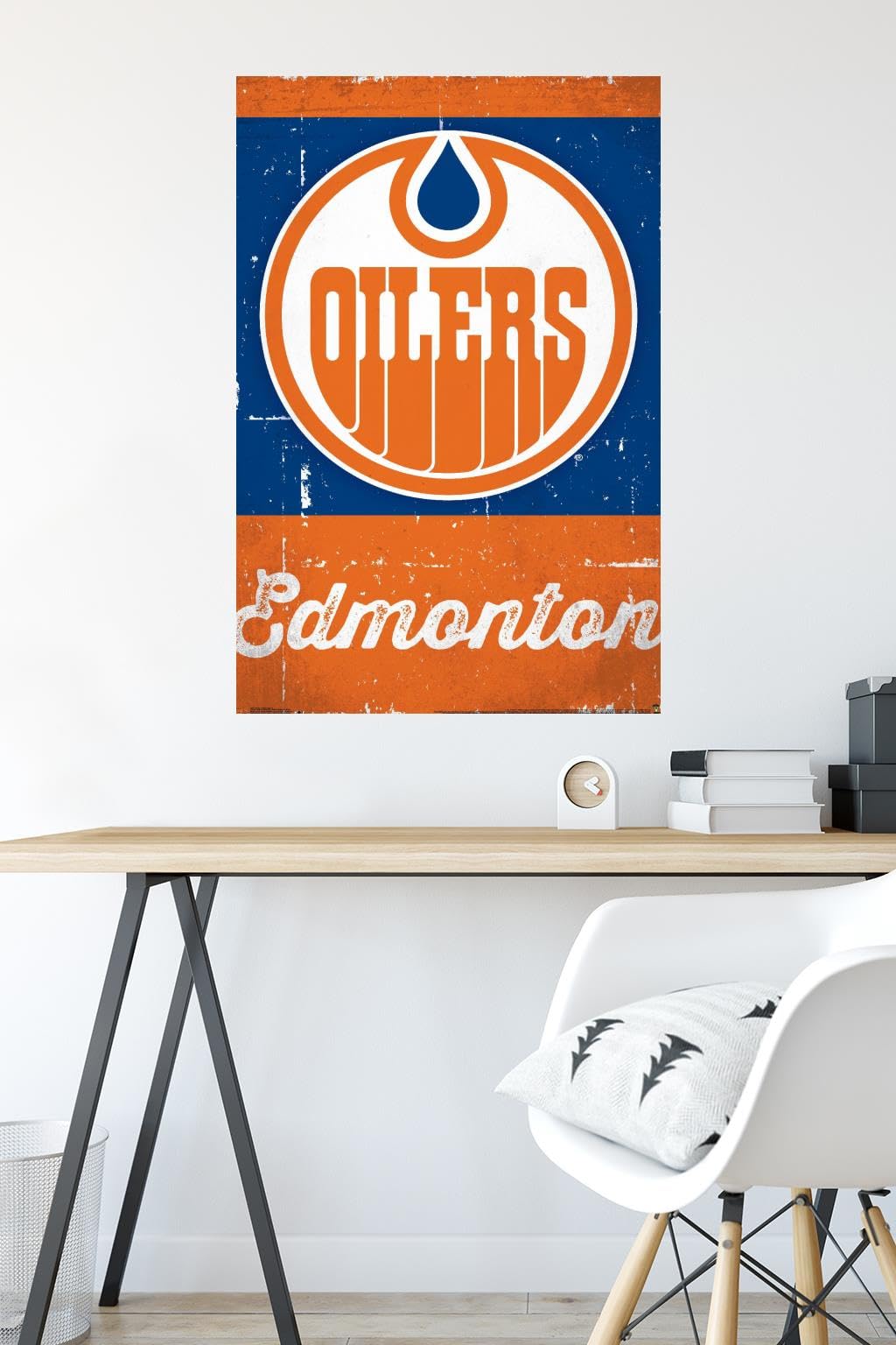 Trends International NHL Edmonton Oilers - Retro Logo 13 Wall Poster, 22.375" x 34", Unframed Version