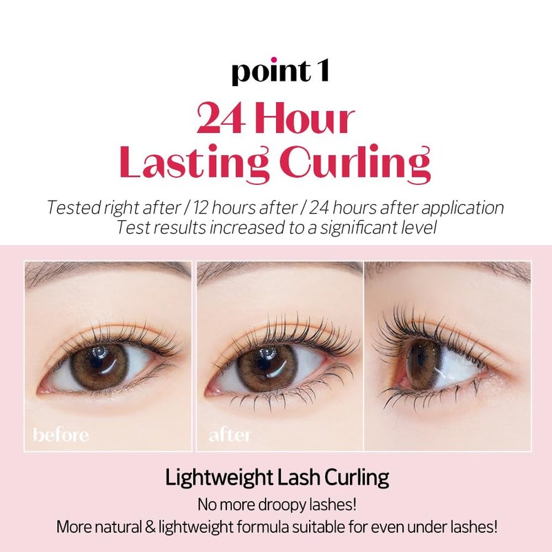 ETUDE Curl Fix Mascara Mini for travel, Lash Mascara, Strong Curl Up, Long-Lasting, Waterproof, Lightweight, Korean Makeup, Beauty, Vegan Certified, Black (0.14 Fl Oz)