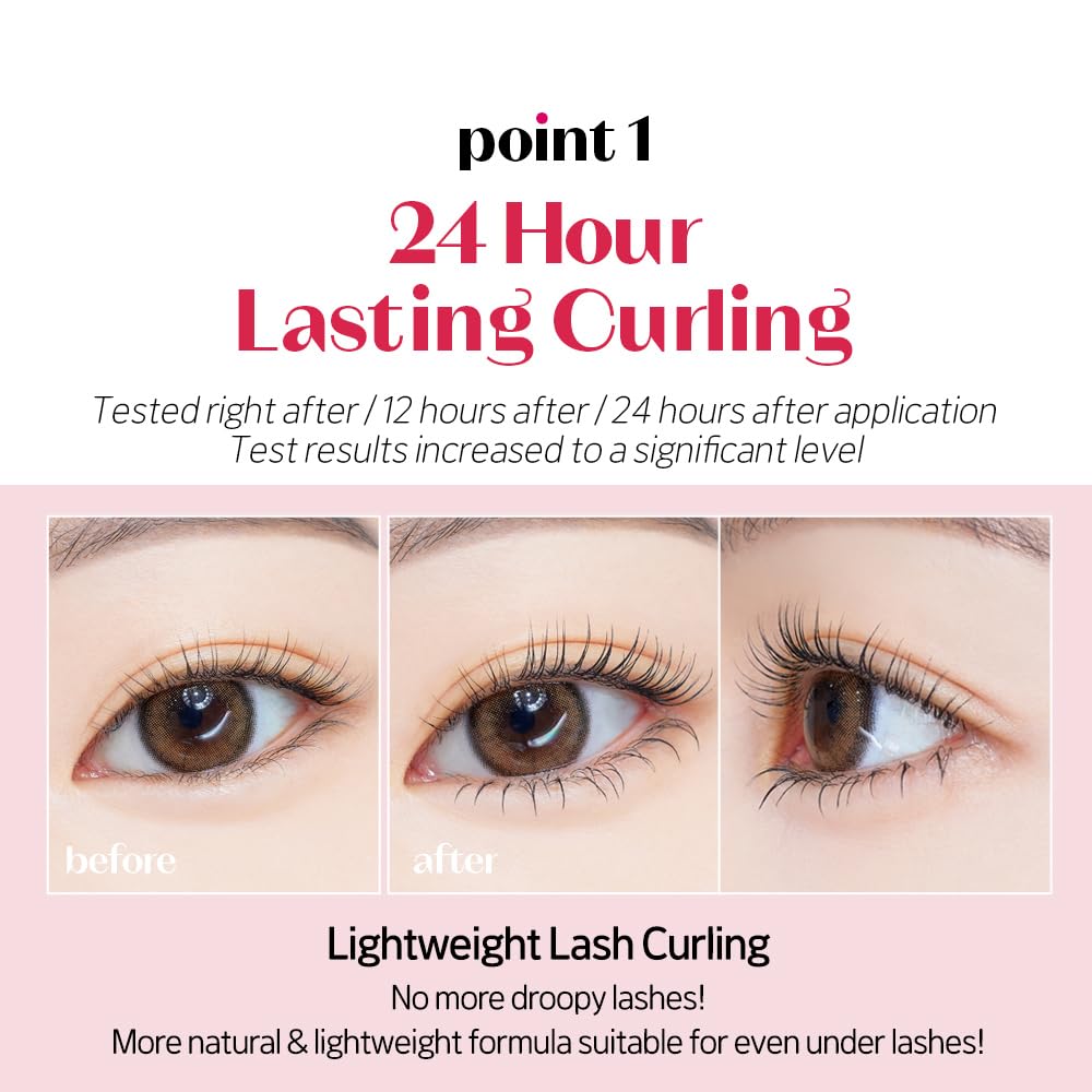 ETUDE Curl Fix Mascara Mini, Lash Mascara, Strong Curl Up, Long-Lasting, Waterproof, Lightweight, Korean Makeup, Beauty, Vegan Certified, Volume (0.14 Fl Oz)