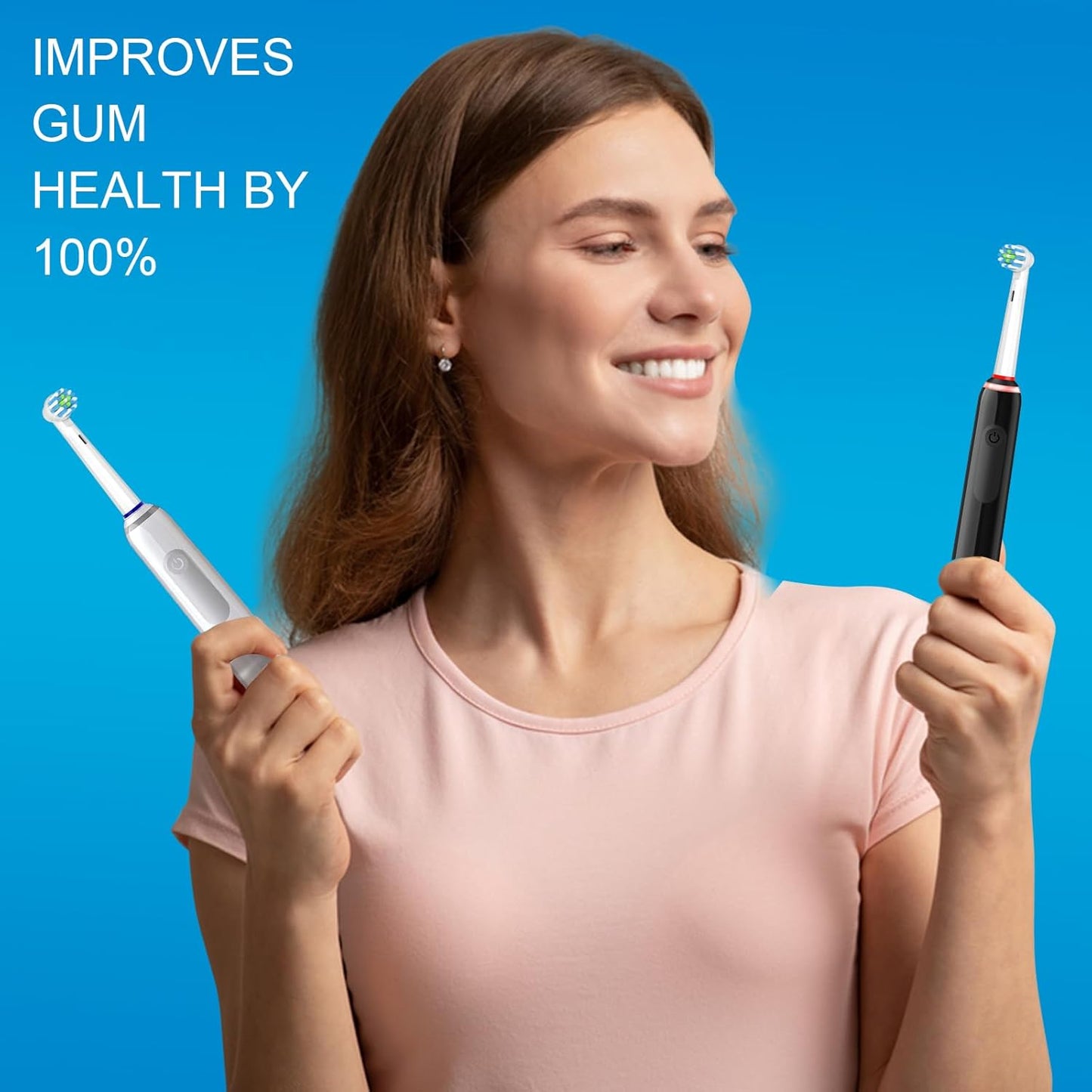 Replacement Electric Toothbrush Heads - 8-Pack Compatible with Oral-B Pro 1000 & Genius X | Medium-Soft Bristles for Gentle Deep Clean
