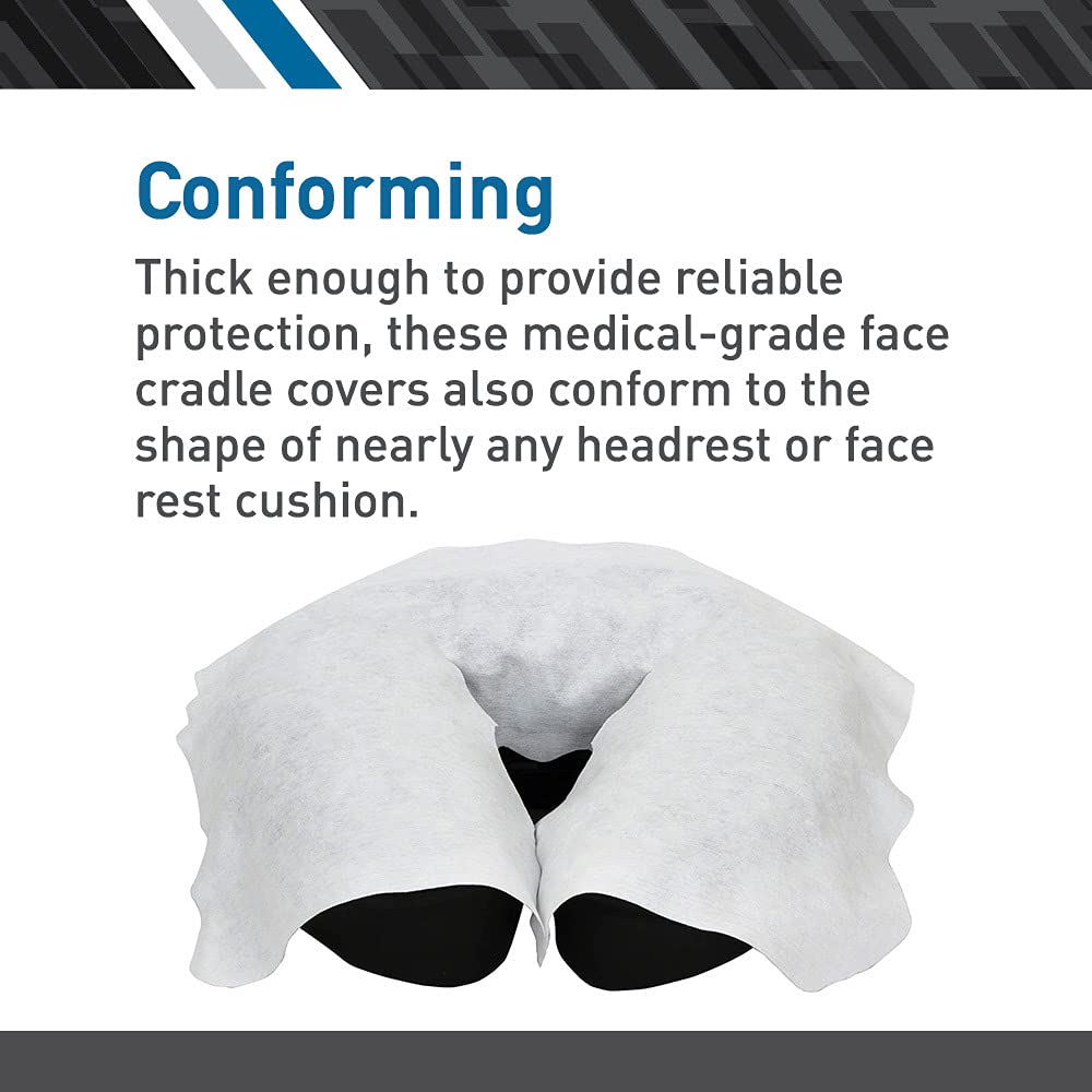 BodyMed Disposable Face Cradle Covers - Medical-Grade, Ultra Soft Massage Table Covers | 100 Sheets in 2 Packs
