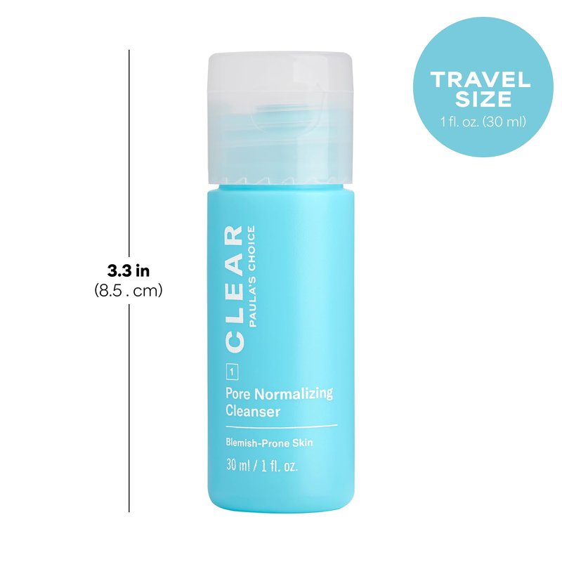 Paula's Choice CLEAR Pore Normalizing Cleanser Bottle + Refill Pouch Kit, Salicylic Acid Daily Face Wash Duo for Acne, Blackheads, Large Pores & Redness, Set of 2
