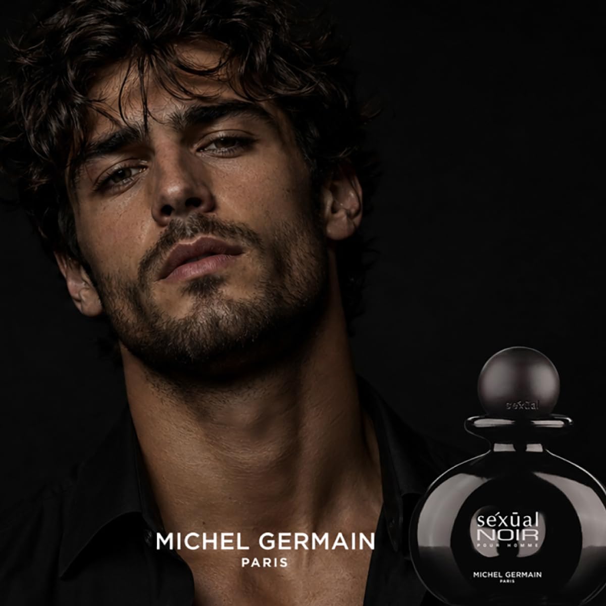 Michel Germain Sexual Noir Pour Homme Eau de Toilette Travel Spray, Top Notes of Italian Bergamot, Crisp Grapefruit, Cardamom, Mysterious Dark Natural Oils, 0.26 Fl Oz