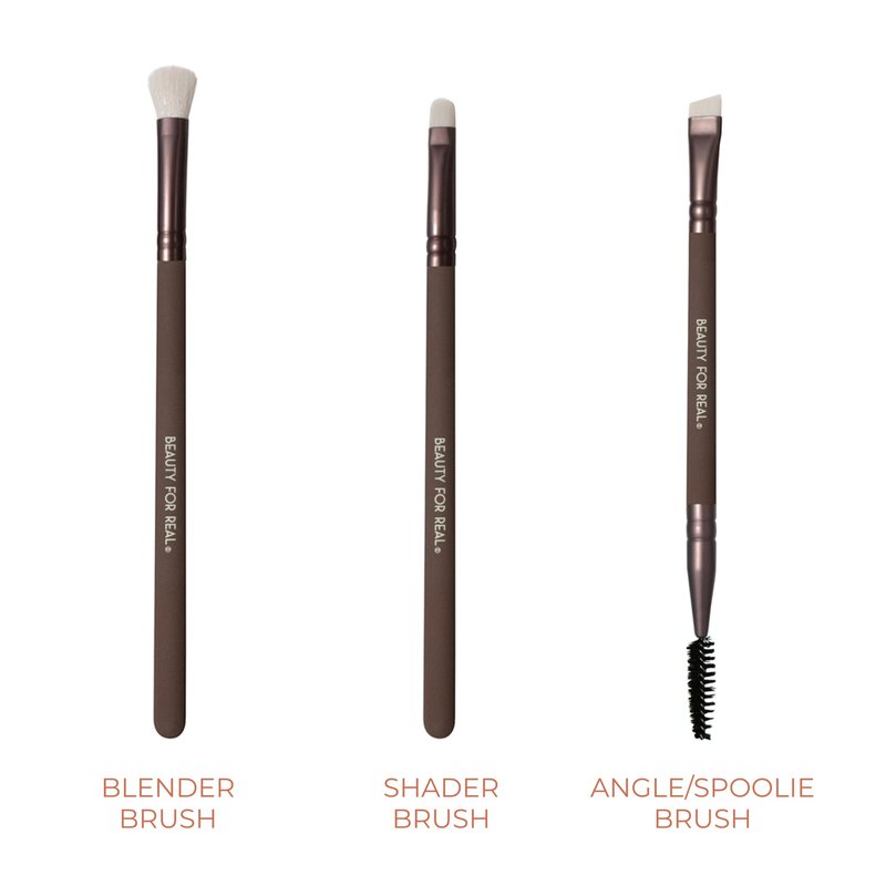 Beauty For Real Perfect Precision I-Brush Set - Includes 5 Total Brushes: Angle/Spoolie, Shader, Blender, Contour & Liner - Vegan & Cruelty Free