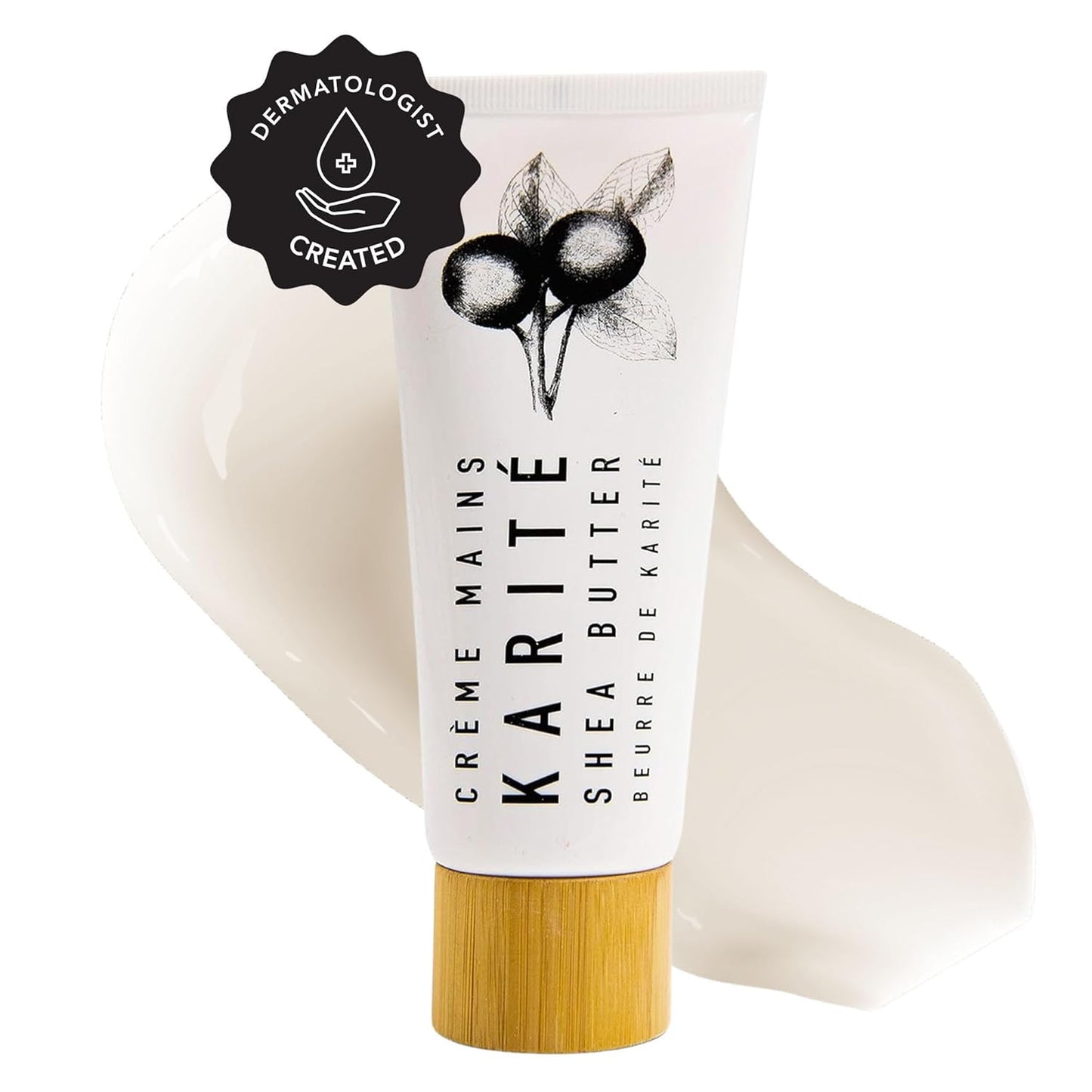 Shea Butter Hand Cream - Intense Moisturizing Lotion with Jojoba & Rosehip Oil | Organic & Hypoallergenic for Dry Hands