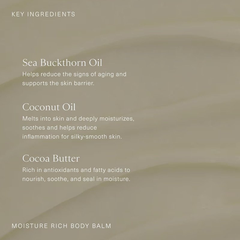 Moisture Rich Body Balm - Hydrating Balm-to-Oil Moisturizer with Sea Buckthorn & Coconut Oil | 5.3 Oz