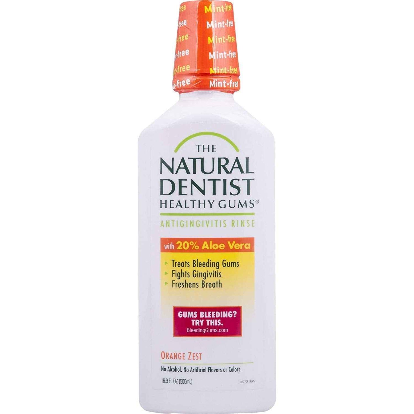 The Natural Dentist Healthy Gums Antigingivitis/Antiplaque Rinse and Orange Zest Flavor Mouthwash Bundle, 16.9 oz Bottles (2 pk)