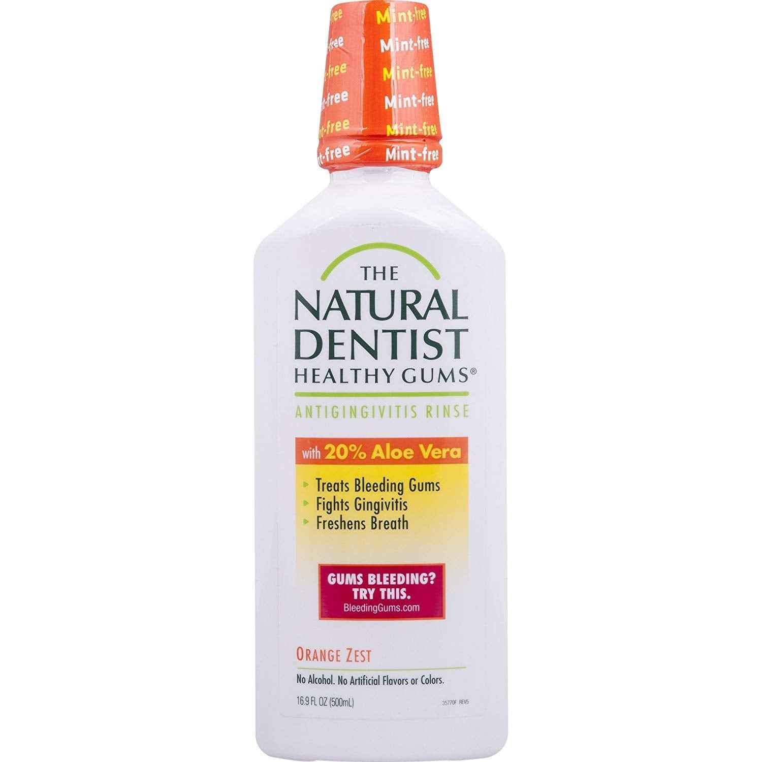 The Natural Dentist Healthy Gums Antigingivitis/Antiplaque Rinse and Orange Zest Flavor Mouthwash Bundle, 16.9 oz Bottles (2 pk)