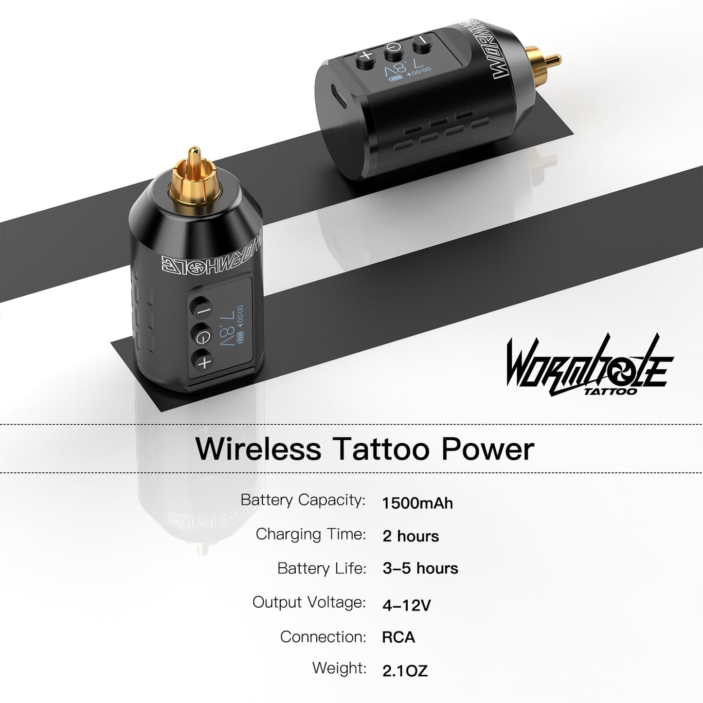 1,500mAh Power Supply Wormhole Tattoo Gun Tattoo Kit Wireless Tattoo Practice Gun Kit Wireless Tattoo Machine Kit Rechargeable Cordless Tattoo Power Supply