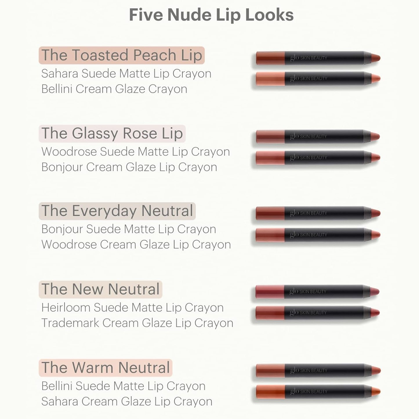 Glo Skin Beauty Lip Crayon - High Shine Lip Color with Intense Saturation | Heirloom Shade