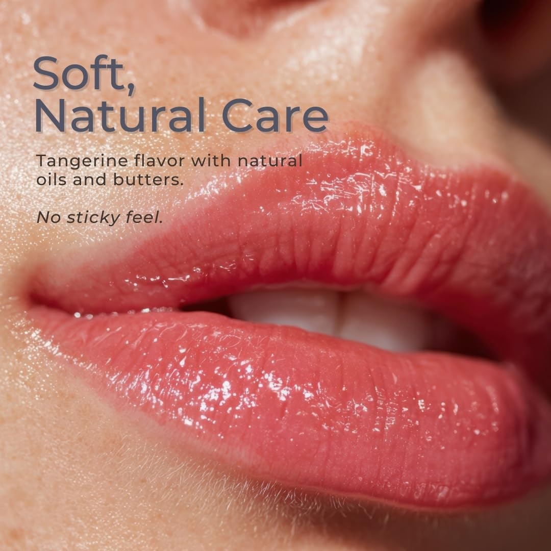 Tangerine Lip Balm | 100% Natural Lip Moisturizing Care with Shea Butter, Cocoa Butter, Beeswax & Almond Oil | Hydrating Repair Formula for Soft, Smooth & Healthy Lips | L2 KØØZMETIK
