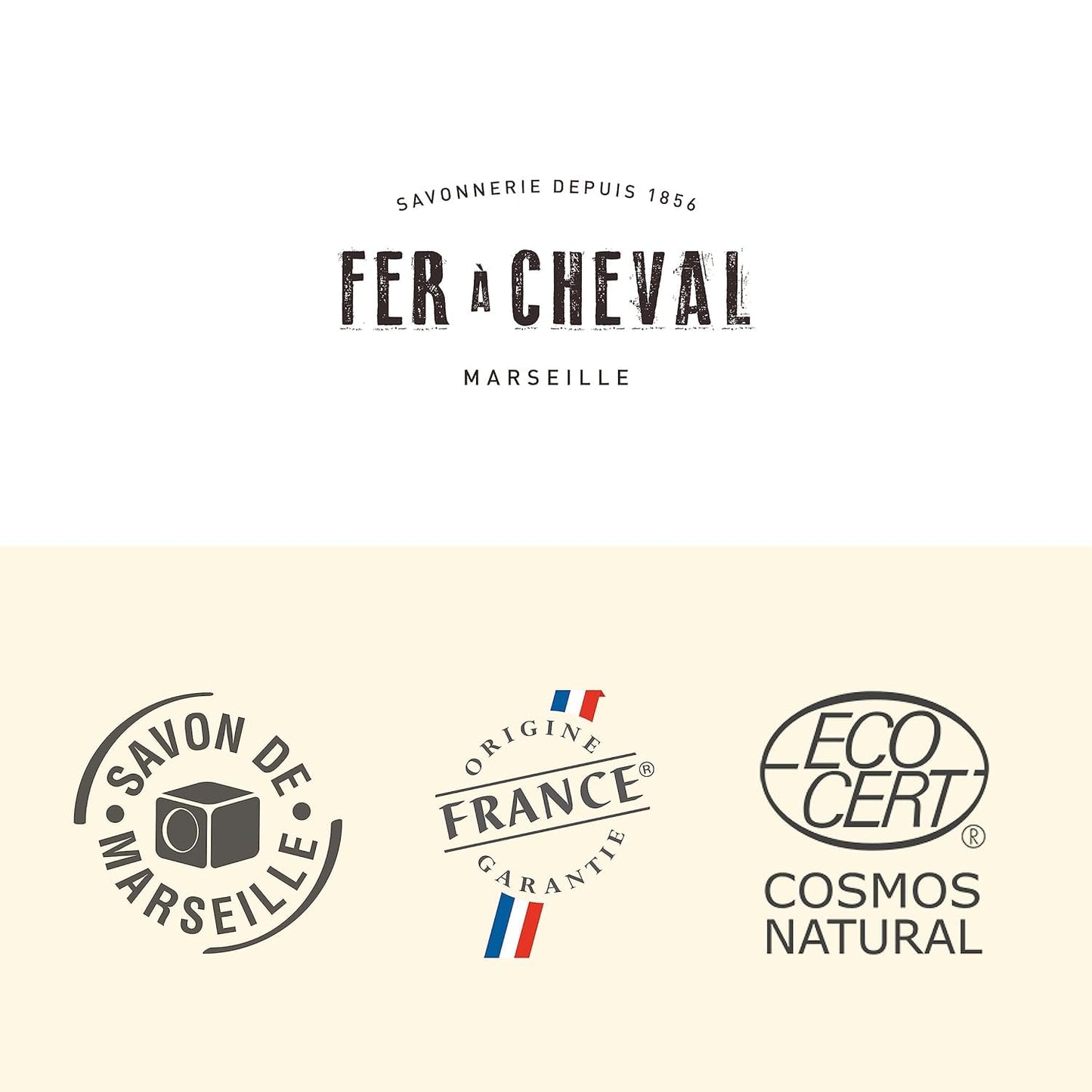 Fer à Cheval Pure Olive Savon De Marseille Soap Bar Sliced Cubes, Natural French Olive Oil Soap Bar Slices, Multi-Purpose Marseille Soap, 4x65 g/2.29 oz | 2 Pack