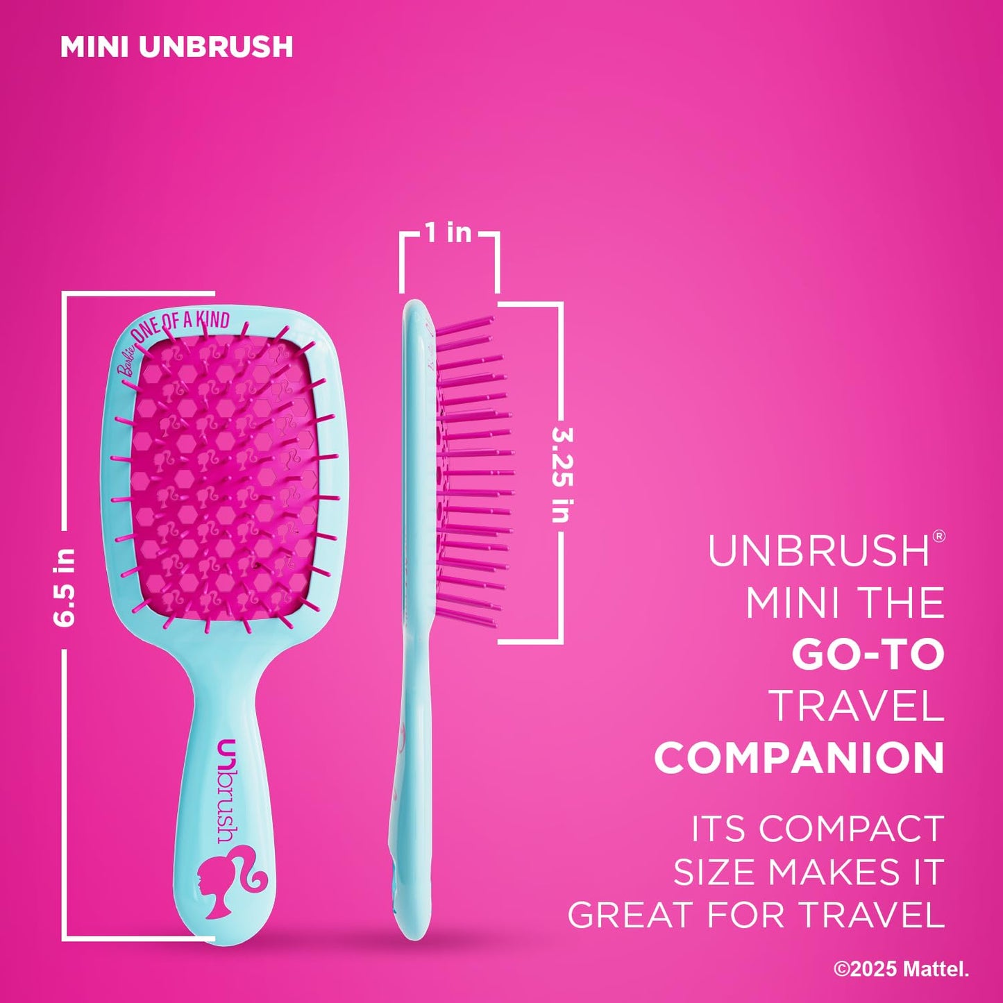 UNbrush Barbie Detangling Brush Duo - One of a Kind - Blue