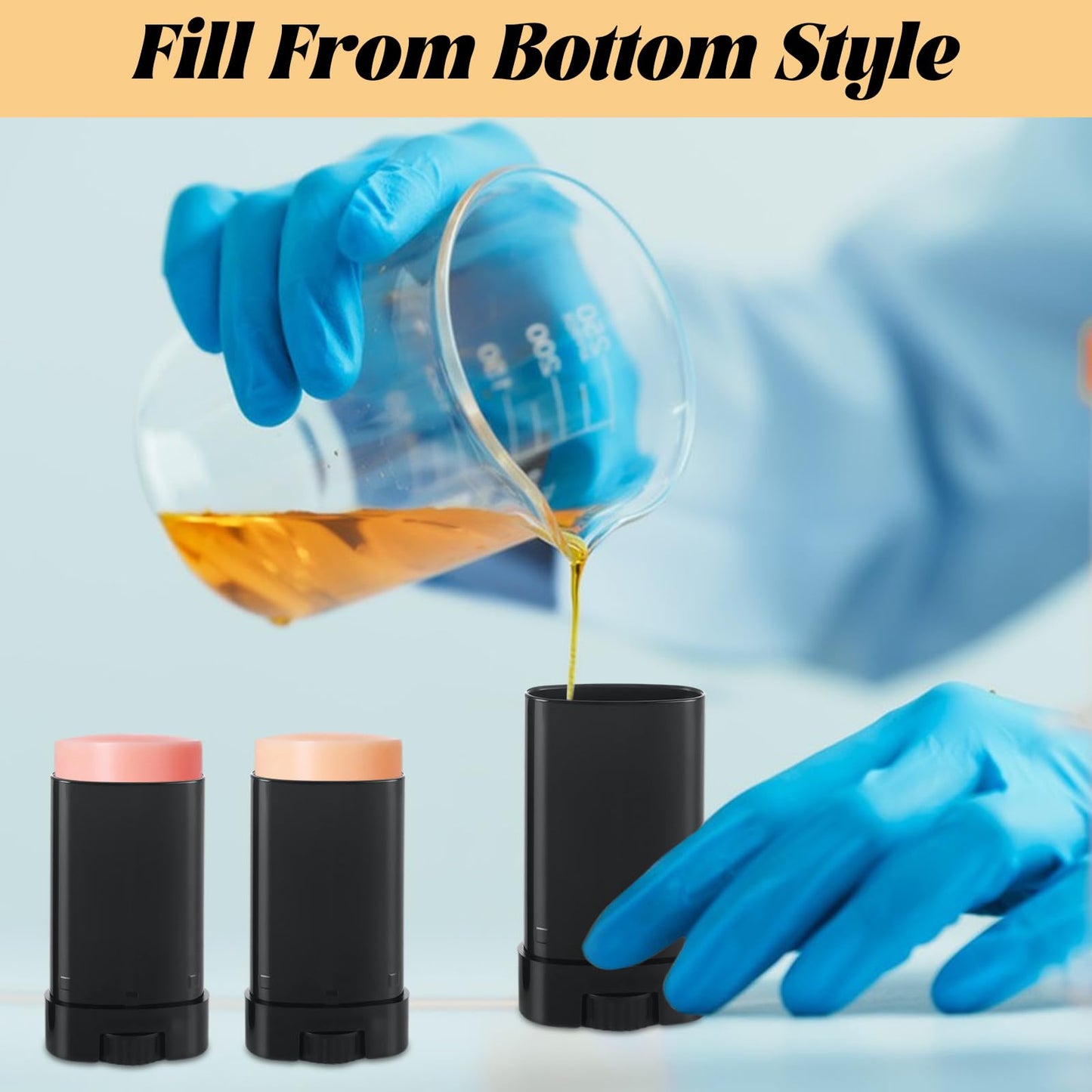 LOPYXBR 100 PCS 0.5 Oz/15 Ml Empty Deodorant Containers Black Oval Twist-Up Filling Stick 15 Ml Refillable Deodorant Tubes Empty Black Lotion Bar Sticks for Homemade Deodorant, DIY Lip Balm