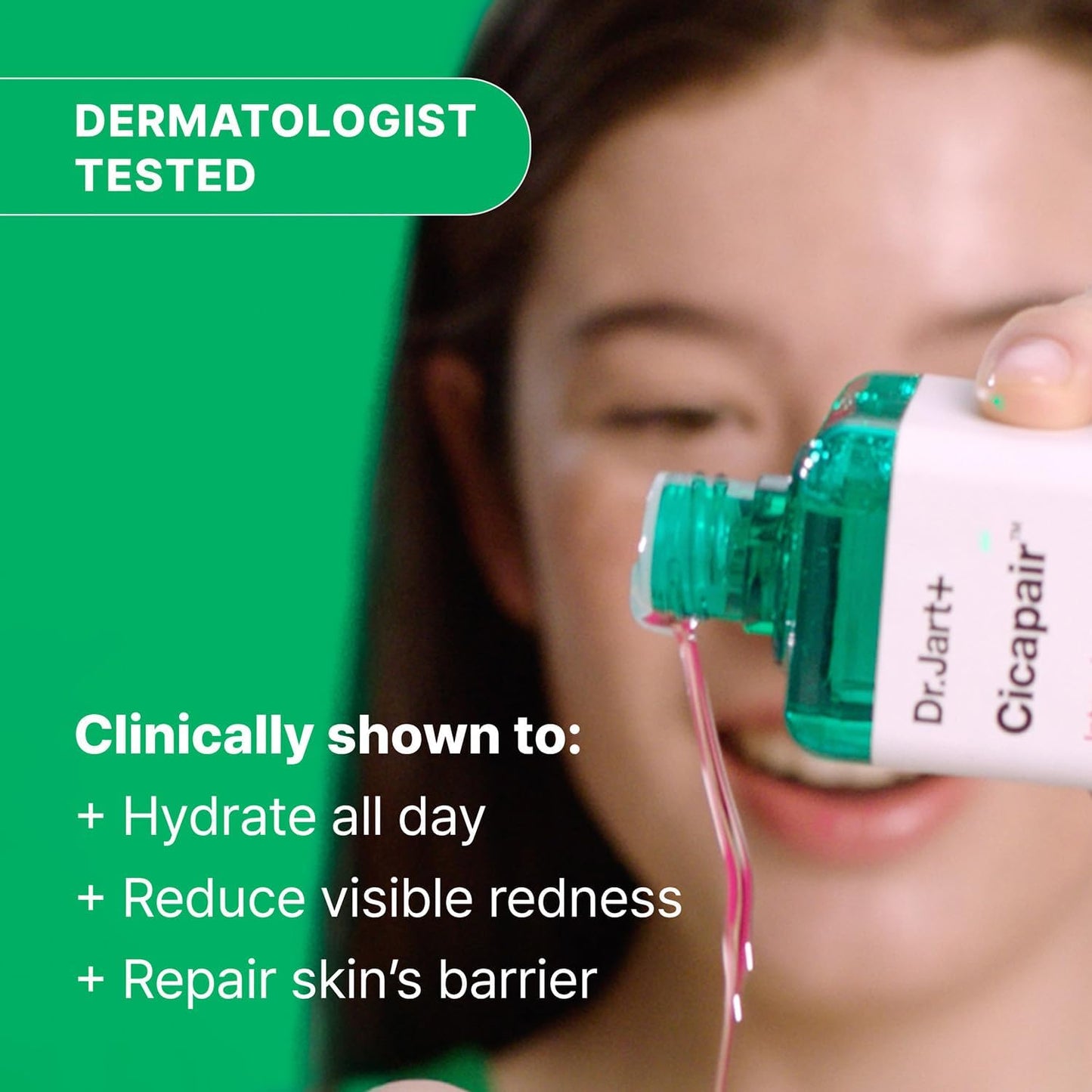 Dr.Jart+ Cicapair Intensive Soothing Repair Treatment Liquid Korean Face Lotion to Reduce Redness with Centella Asiatica | Hydrating Toner | Korean Skin Care, 5.07 Fl Oz