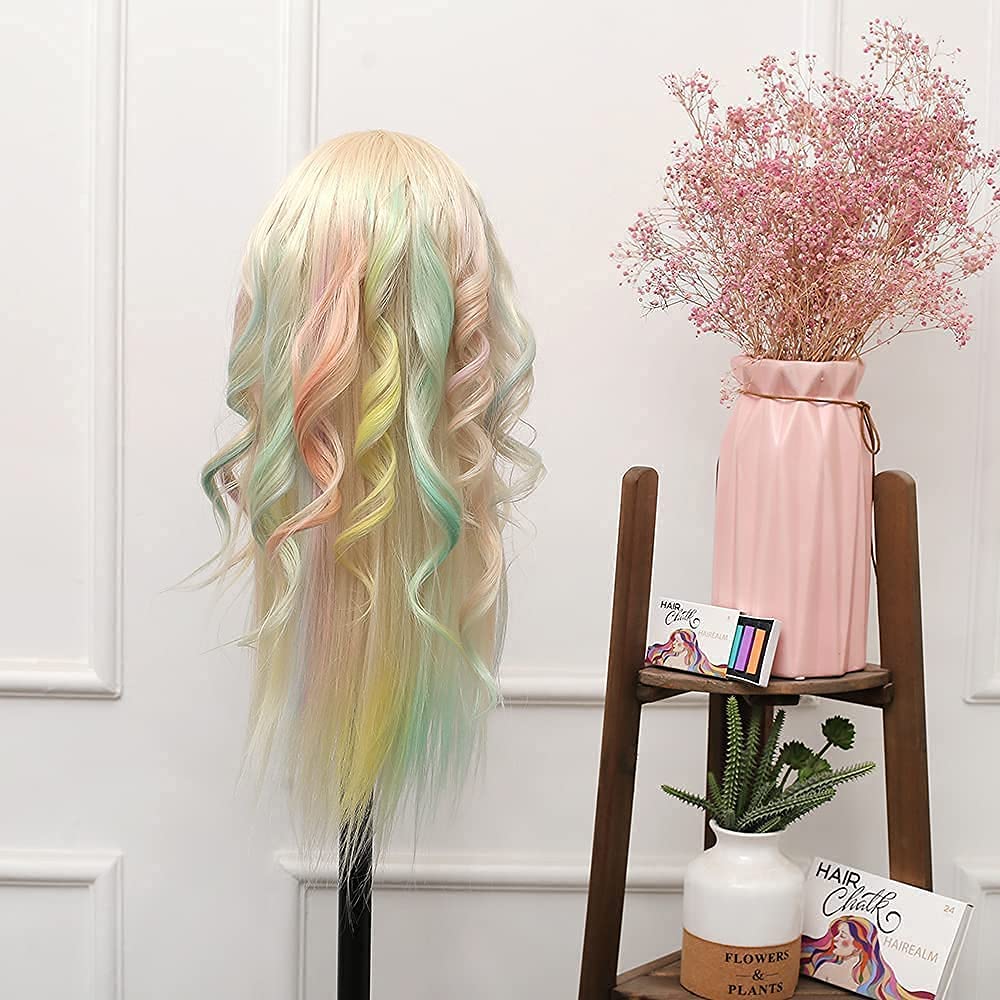 Beauty Star Mannequin Head with 80% Real Human Hair, Doll Head for Hair Styling, Cosmetology Training Manikin Practice Head with Clamp Stand and Braiding Kit (Suitable for Straightening, Curling)
