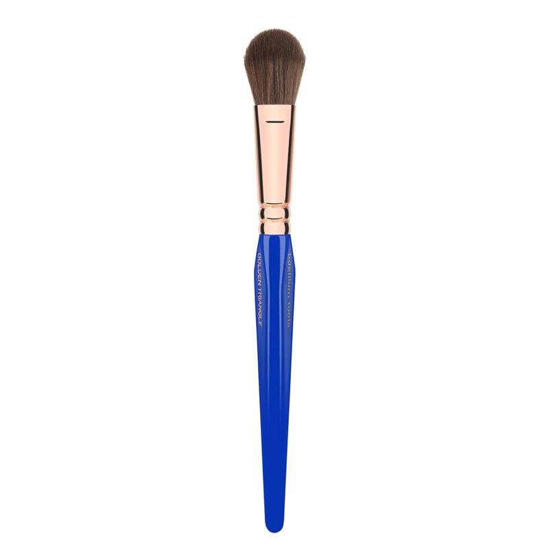 Bdellium Tools Professional Makeup Brush - Golden Triangle 940 Face Blending | Vegan Soft Synthetic Fibers, Blue, 1pc
