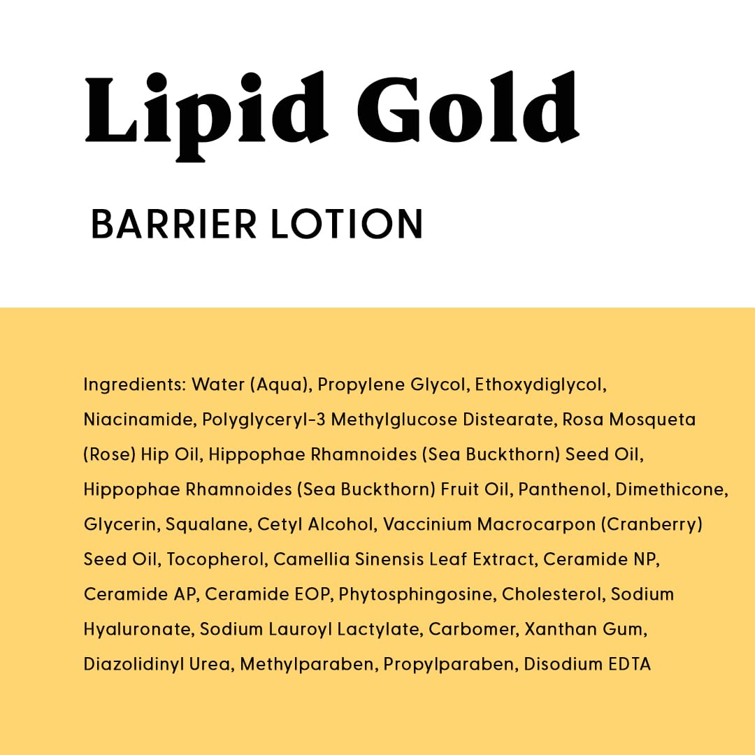 Stratia Lipid Gold Skin-Strengthening Ceramide Moisturizer with Niacinamide, Hydrates & Soothes All Skin Types, 1.7 Fl Oz