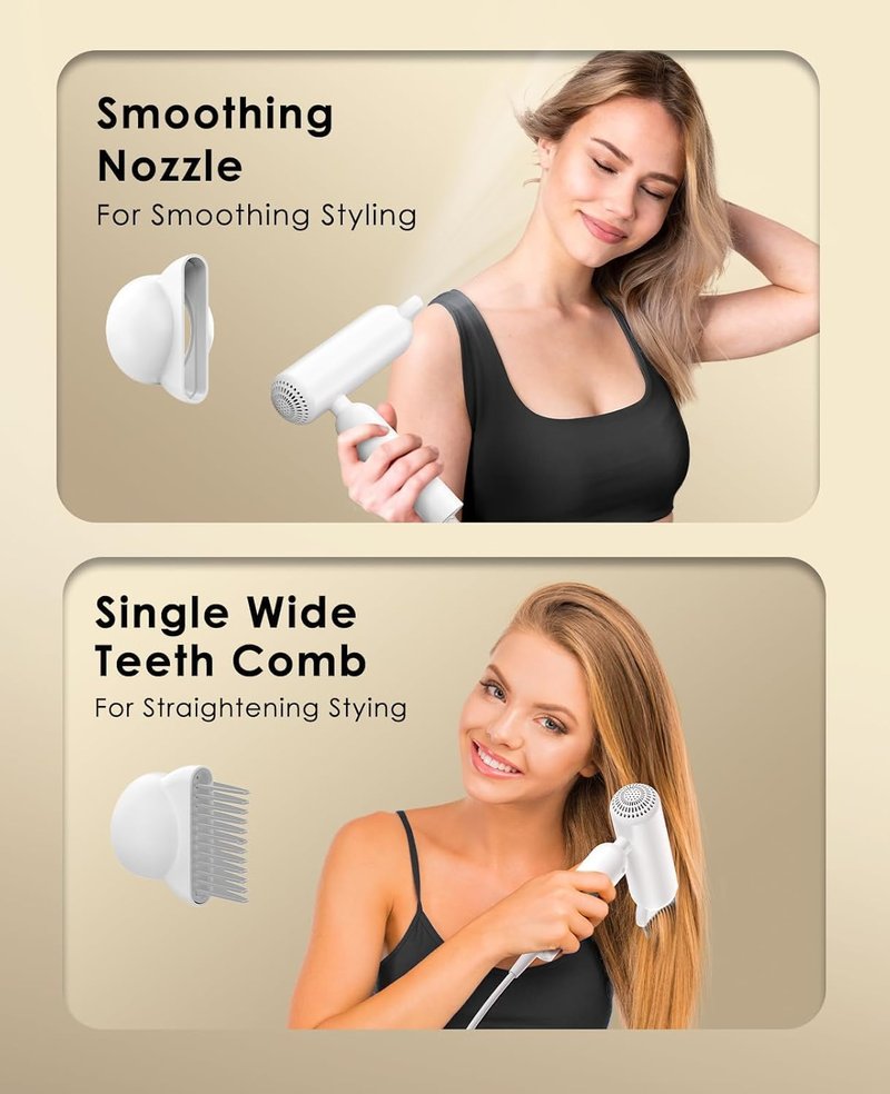 Dual Voltage Hair Dryer - Travel-Friendly 100V-240V Auto-Sensing Blow Dryer | Portable Design with 200x Temp Control