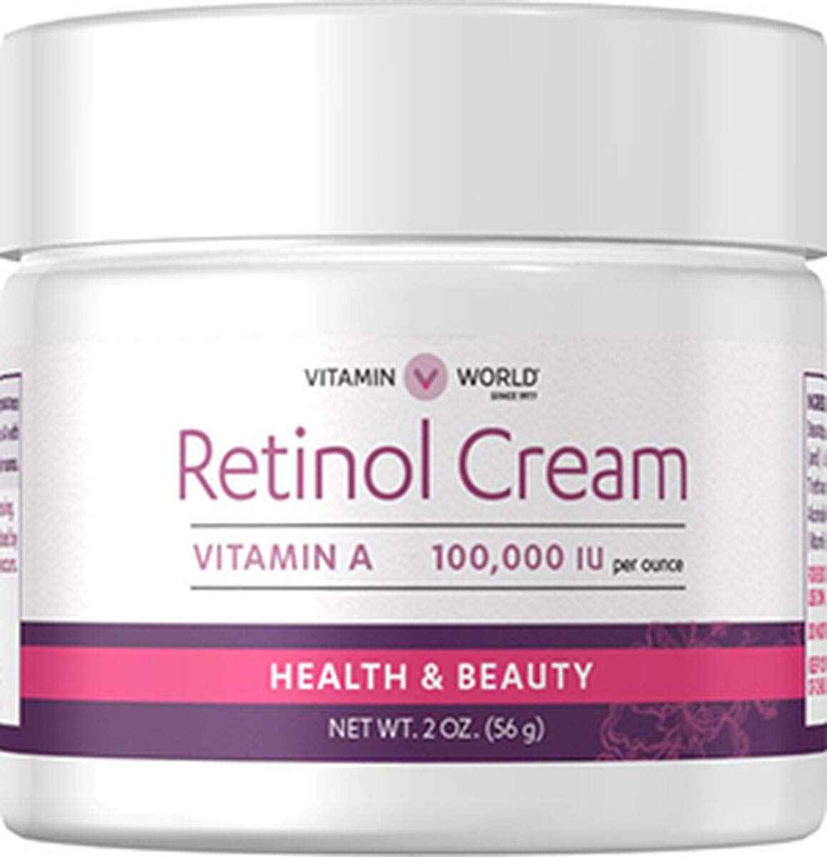 Vitamin World Retinol Cream, 2 oz, A 100,000 IU per oz