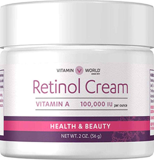 Vitamin World Retinol Cream, 2 oz, A 100,000 IU per oz
