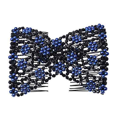 Ruihfas Magic Hair Side Combs Stretch Double Clips Hair Combs Bun Maker Tool for Women Girls Thick and Thin Hair Styling Accessories, Pack of 6