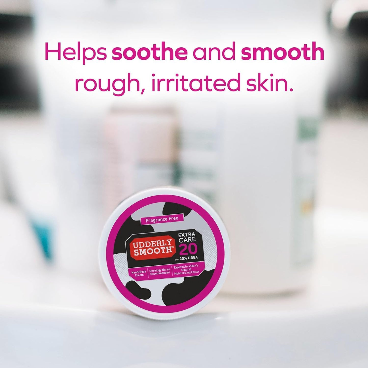 Udderly Smooth Extra Care Hand/Body Cream with 20% Urea, Replenishing, Fragrance Free, 8 OZ - 3 Pack