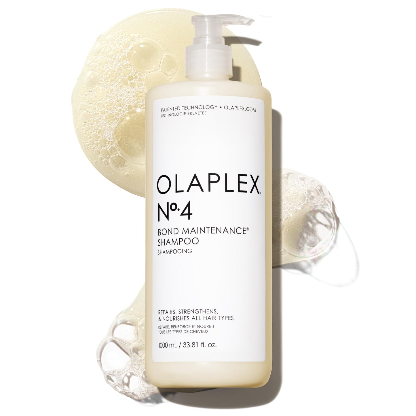Olaplex Nº. 4 Bond Maintenance Shampoo: Reduces Breakage & Strengthens Hair | Hydrates, Smooths & Detangles | For Coily, Curly, Straight, and Wavy, 1000 mL / 33.8 Fl Oz