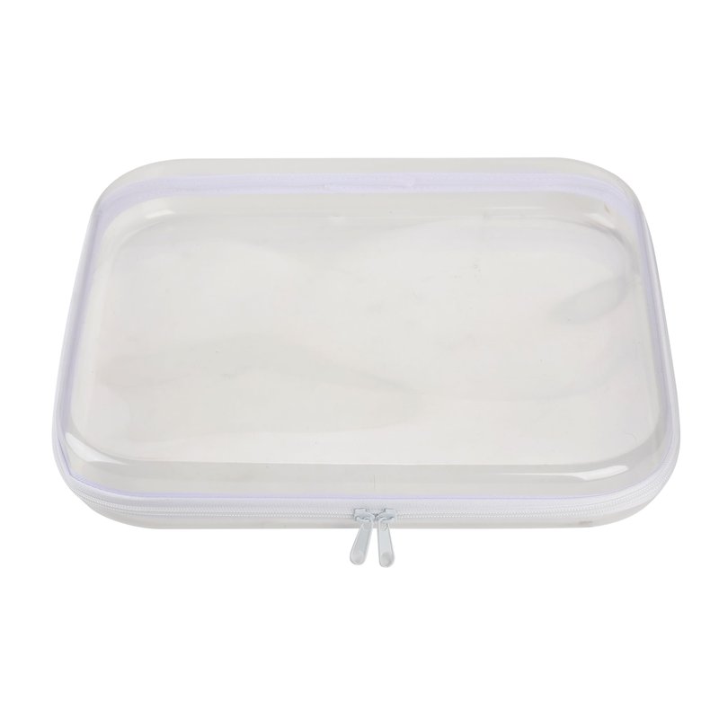 Nyeems Hard Shell Clear Makeup Bags, Transparent Zipper Pouches, 3 Each, Combo Pack, 6 Pcs Set, Transparent Zippered Pouch, Bliss Bins, Clear Pencil Pouch, Hard Plastic Zipper Bag