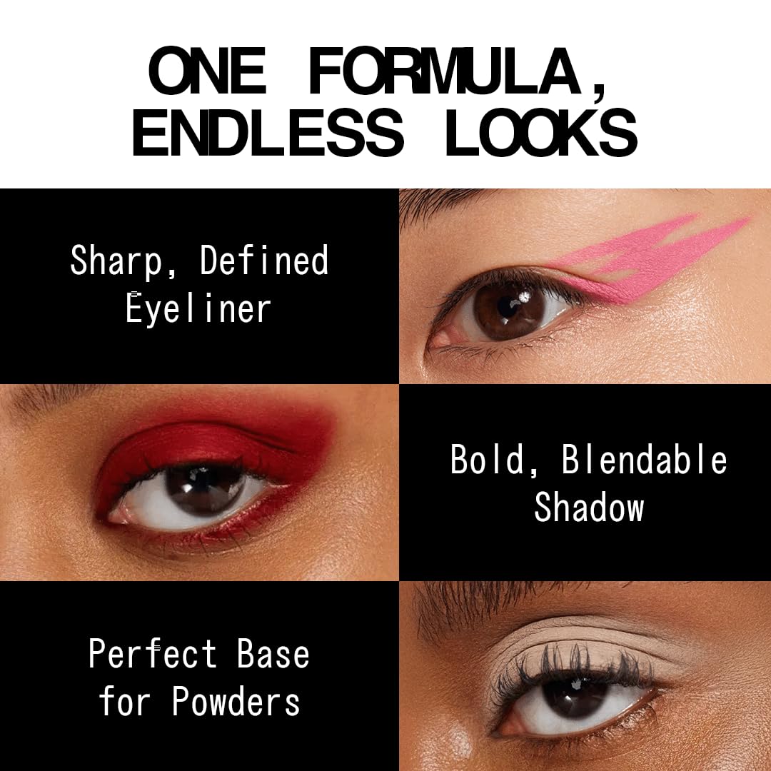 About-Face Matte Fluid Eye Paint | High-Pigment Liquid Eyeshadow, Long-Lasting Matte Finish - Matte Black