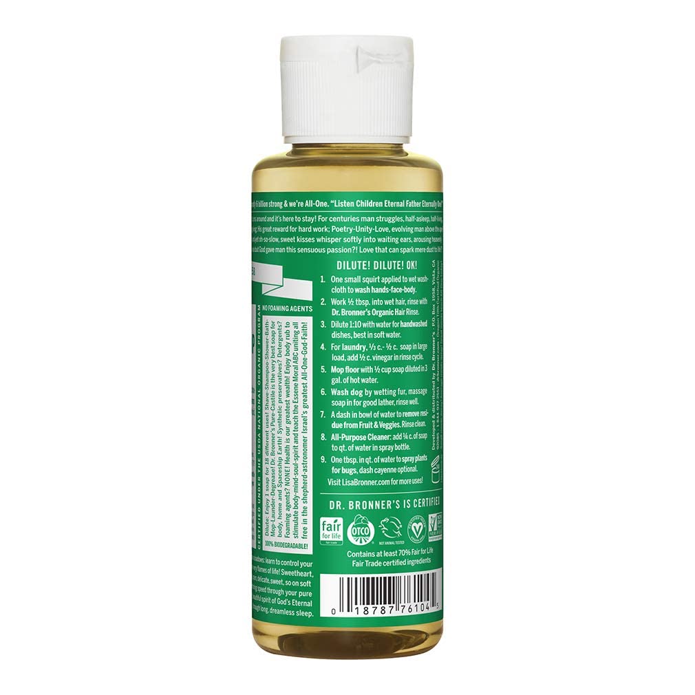 Dr. Bronner's Pure-Castile Liquid Soap - Almond Scent, 32 oz | Organic, Vegan, 18-in-1 Uses