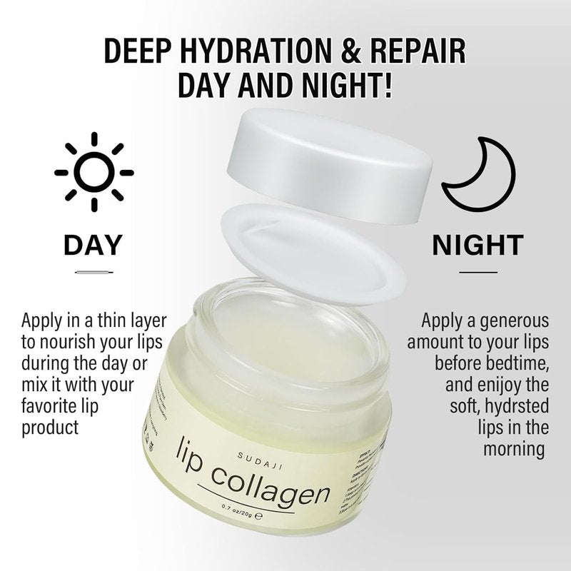 Lip Collagen + Peptide Mask | Nourishing Hydrating Lip Balm with Vitamins E & A - 0.7oz Coconut Flavor
