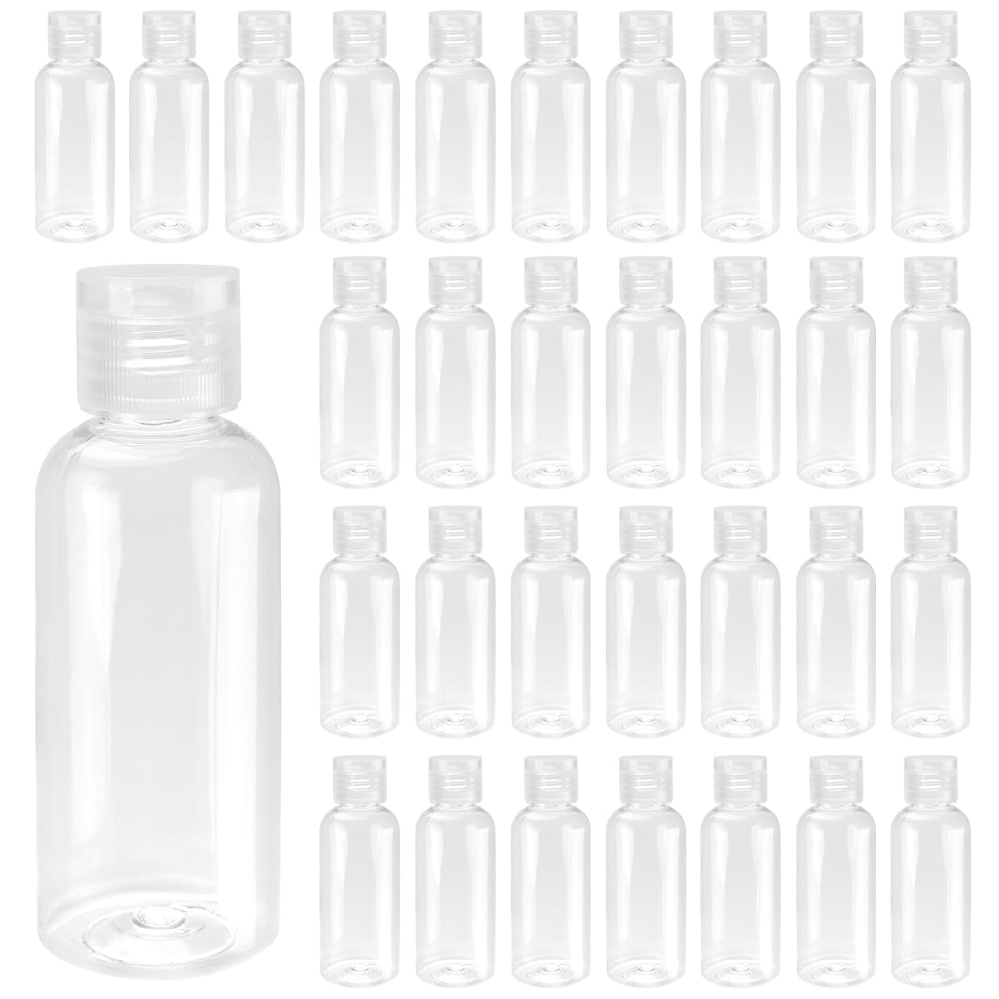 80 PCS 2 oz Clear Plastic Empty Bottles, Leak Proof Travel Size Bottles with Flip Cap for Body Wash, Shampoo, Lotion, Conditioner
