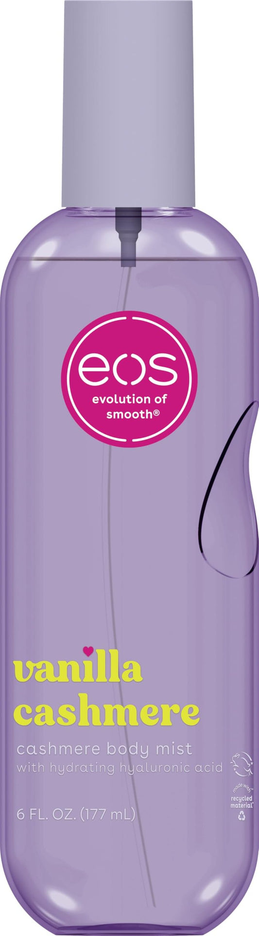 eos Cashmere Body Mist, Vanilla Musk & Cozy Caramel, Hair Mist and Body Spray for Women, Moisturizing Formula with Hyaluronic Acid, Vegan, Cruelty-Free, 6 fl oz