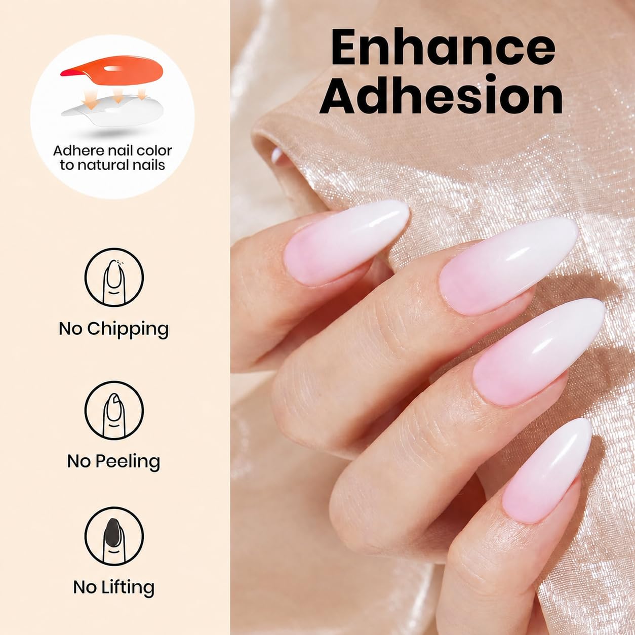Beetles Gel Base Coat for Nails 15ml, HEMA Free TPO Free Base Gel Polish, UV LED Soak Off, Long Lasting No Lift Nail Primer, Nail Strengthening Base for Gel Manicure