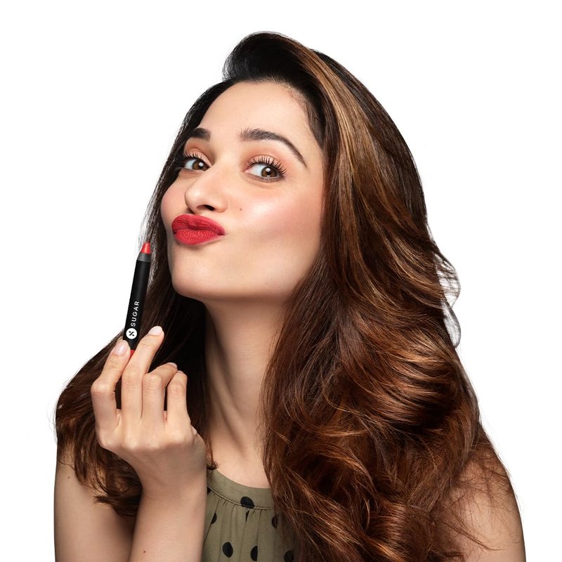 SUGAR Cosmetics Matte as Hell Crayon Lipsticks for Women Lasts Up To 8+ Hours Lip Crayon with Sharpener 2.8 g (Pack of 1) 15 STEPHANIE PLUM
