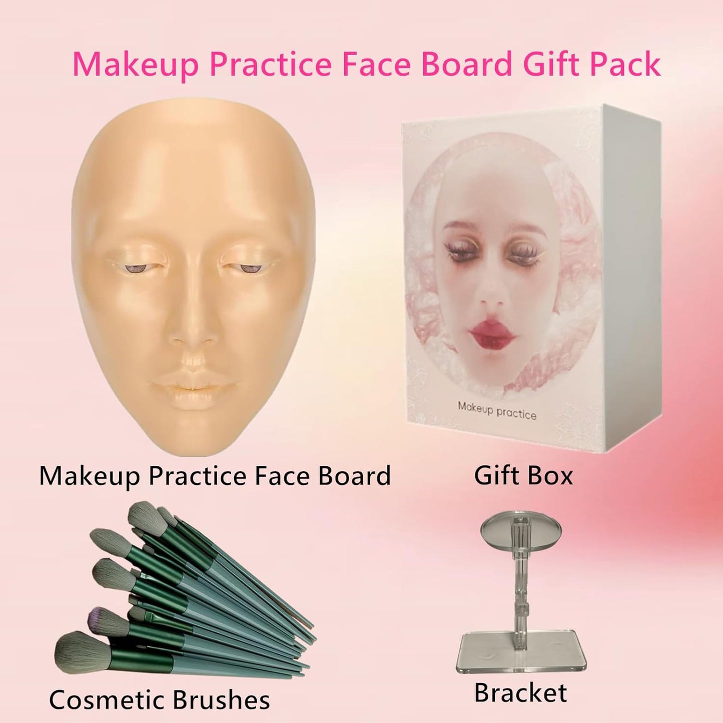5D Silicone Makeup Mannequin Face - Reusable Practice Board for Makeup Artists | Golden Wheat Color