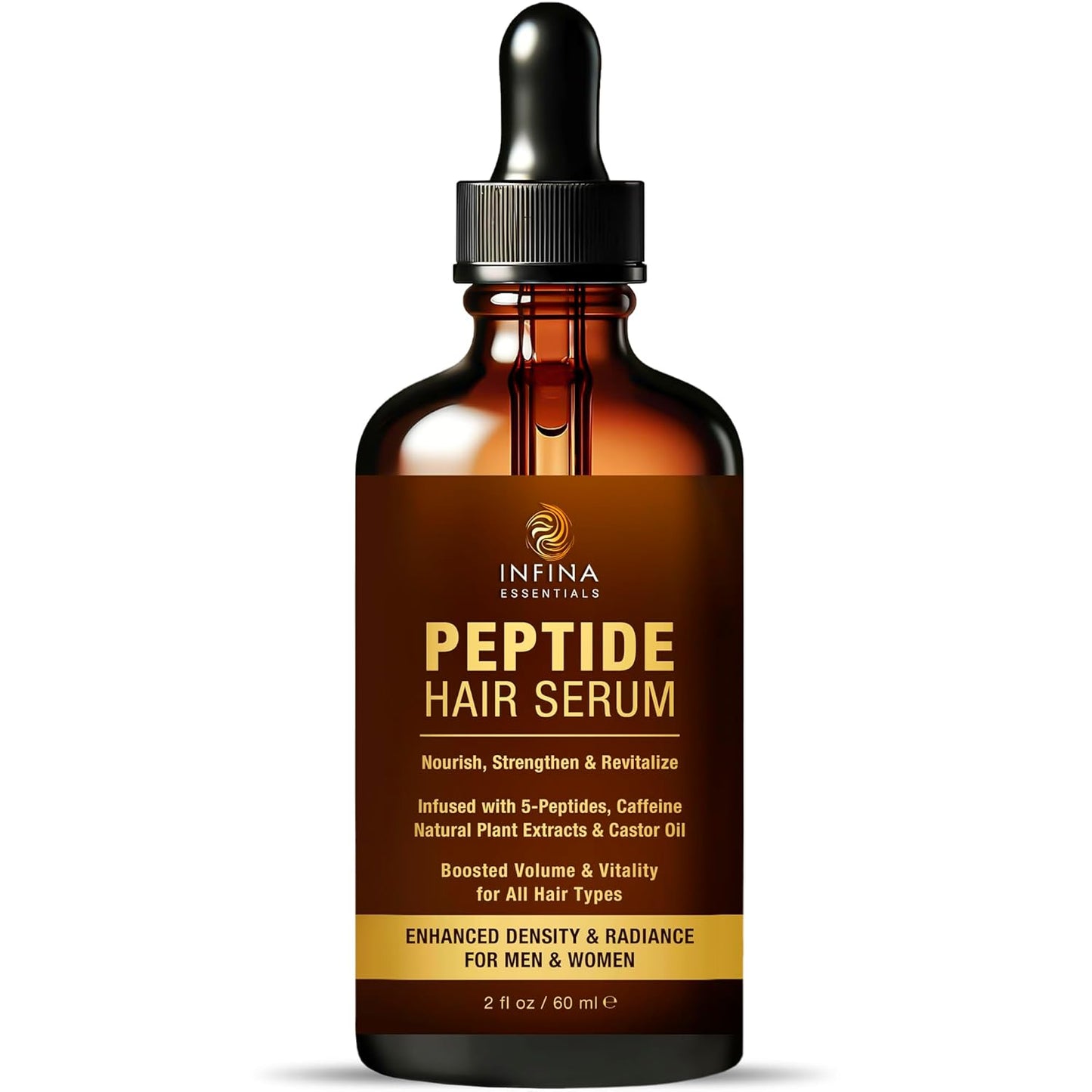 Peptide Hair Serum for Hair Growth - Copper & Caffeine Formula | 2 fl oz for Thinning Hair
