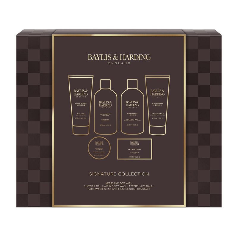 Baylis & Harding Gift Set for Men - Luxury Shower & Prep Pack - Black Pepper & Ginseng