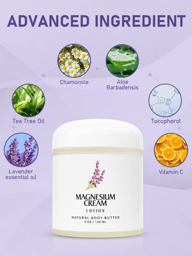 HUSPUR Magnesium Cream, Magnesium Lotion with Arnica, Soothing Relaxation with Natural Magnesium Ingredients Hydrating & Nourishing for Joints, Apply to Before Bed,1 Pack
