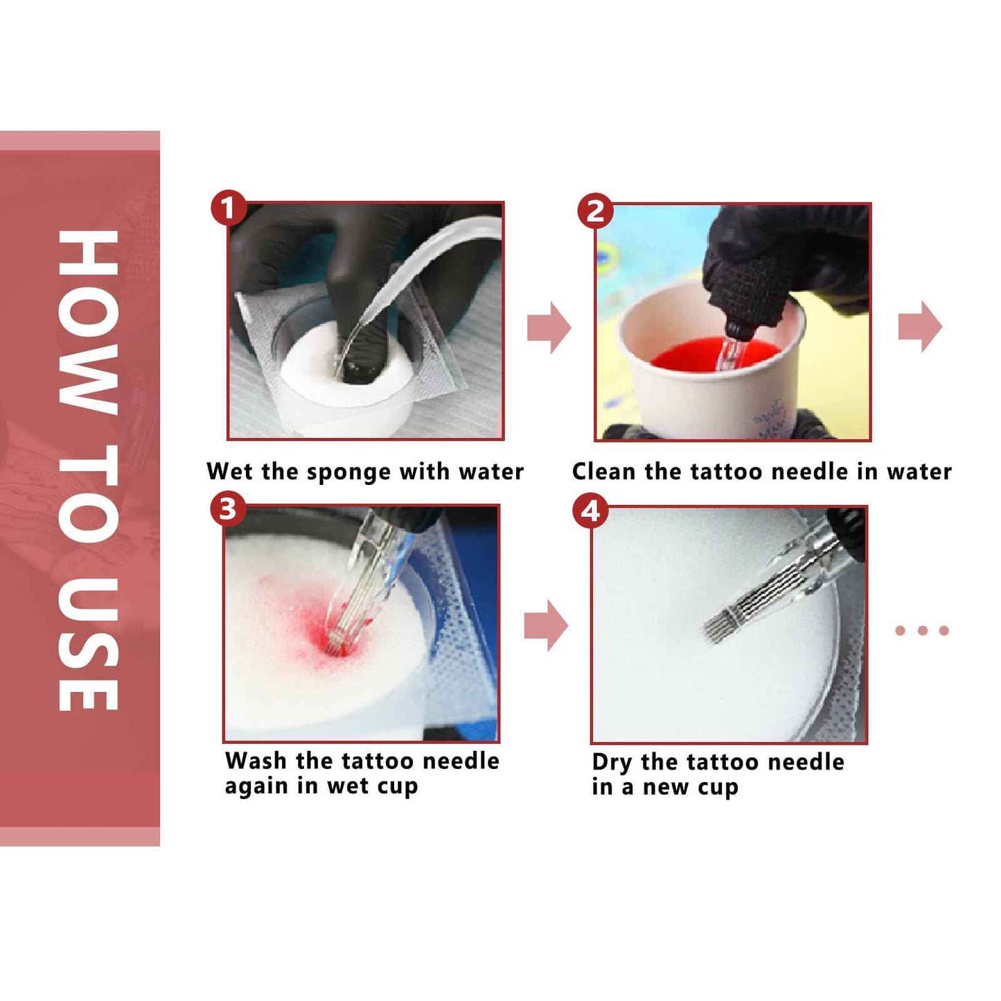 Dip Foam Cup - SOTICA 24pcs Professional Dipping Cleaning Rinse Cups Caps Sponge Cleaning Cups for Cartridge Cleaning Supplies