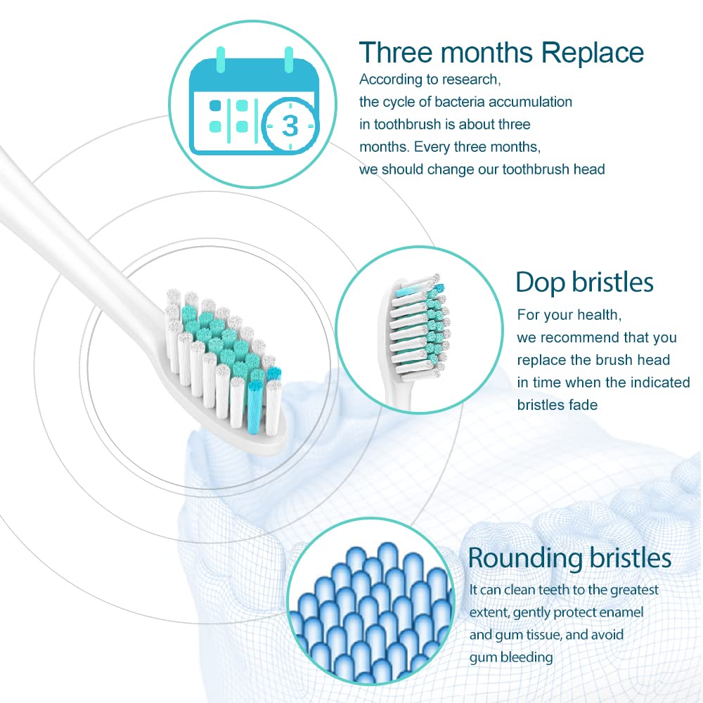 NEDIFON Replacement Toothbrush Heads Compatible with Philips Sonicare Electric Toothbrush, 8 Pack