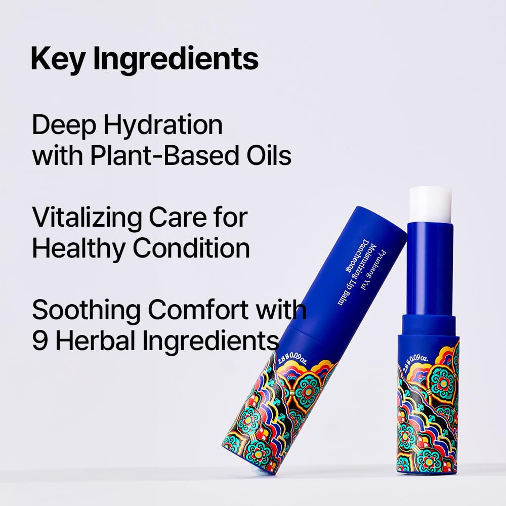 Pyunkang Yul PKY Dancheong Moisturizing Lip Balm for Dry & Sensitive Lips, Smooth Protective Care with Essential Oils, Korean Skincare (2.8 g / 0.1 Oz)