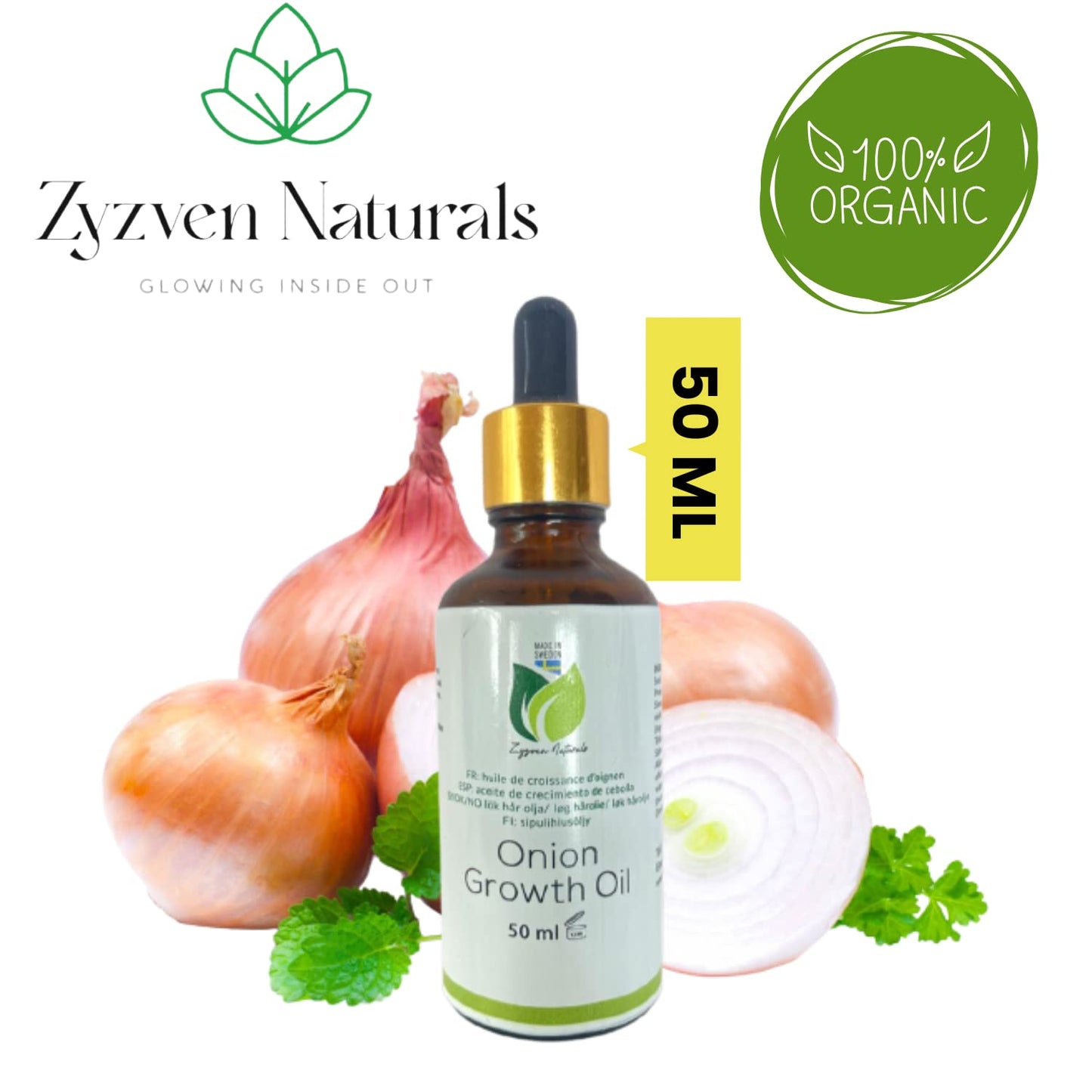 Zyzven Naturals Onion Growth Oil – Multipurpose Scalp & Hair Nourishing Oil with Castor, Black Seed, Moringa & Essential Oils – 50ml Onion Hair oil Natural Hair Care