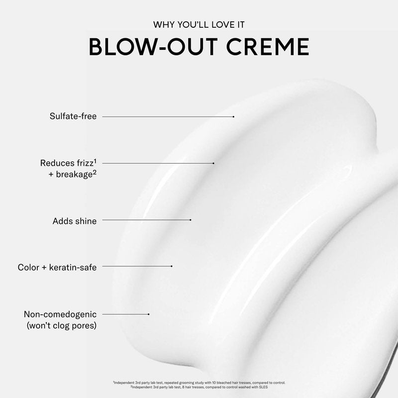 SEEN Blow-Out Creme, Fragrance Free - Non-Comedogenic Blow-Out Hair Cream - Dermatologist-Developed - Reduces Frizz- Heat Protectant- Safe for Sensitive, Eczema & Acne Prone Skin