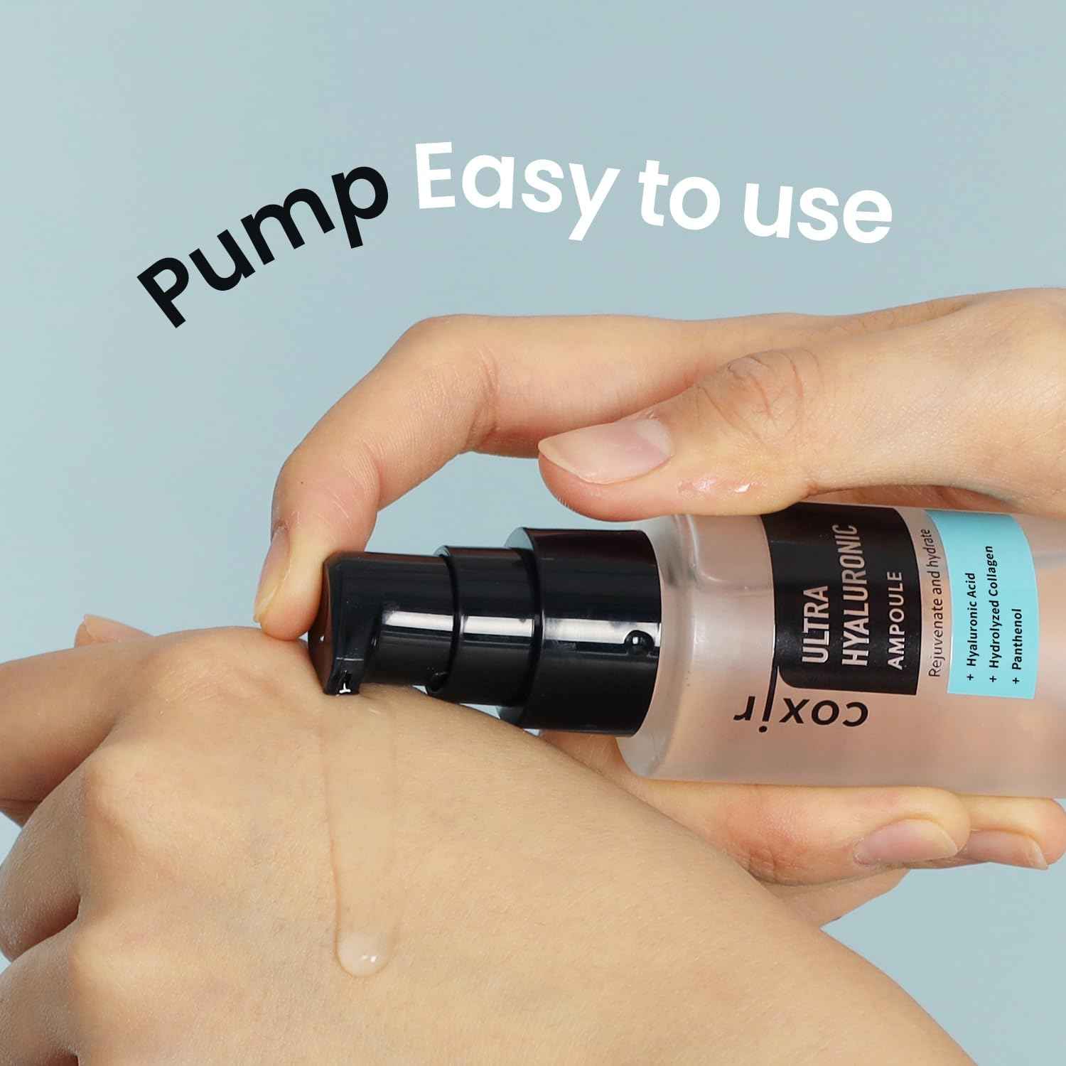 coxir ULTRA HYALURONIC ACID SERUM [50ml/1.69 fl.oz.] | 40% of Hyaluronic acid, Collagen, Cica, Vitamin B5 | Lightweight Daily serum | Hydrating, Smoothing, Calming, Moisturizing