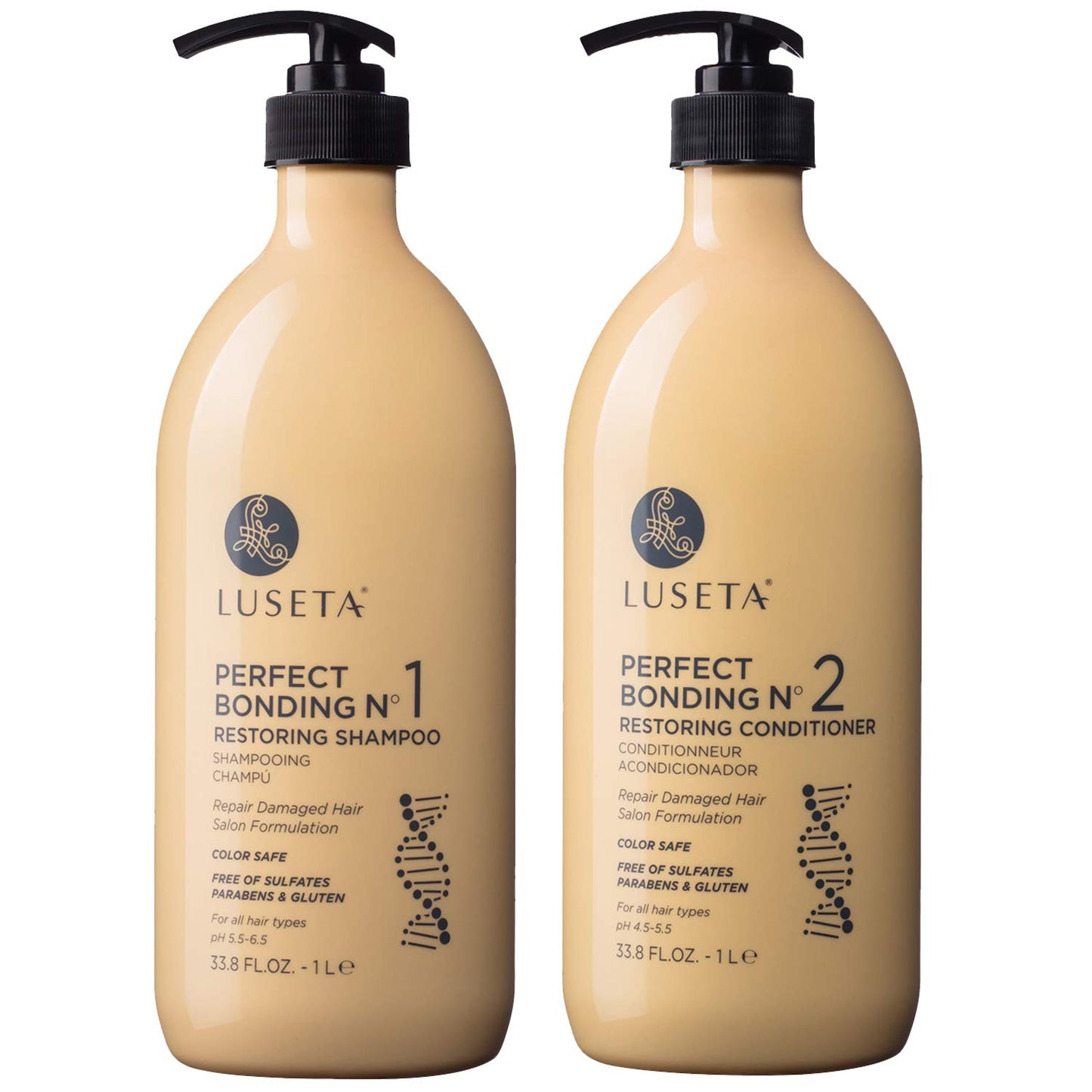 Perfect Bonding Restoring Shampoo & Conditioner Set - Bond Strengthening, Color Longevity | 2x33.8 oz, Sulfate & Paraben Free