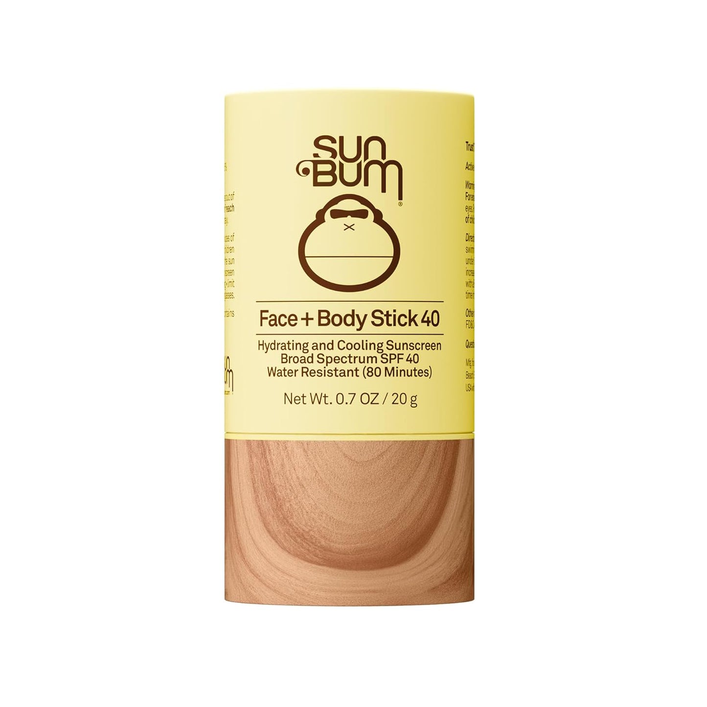Sun Bum SPF 40 Sunscreen Stick - Cooling Water-Resistant Face & Body Protection | Travel Size - 0.7 oz