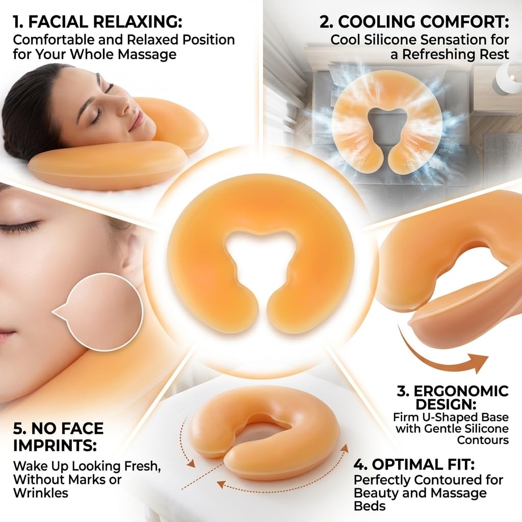 Soft Massage Face Relax Pillow, Headrest Overlay Weigh Silicon Silicone SPA Beauty Salon Skin Care Head Cushion Pad