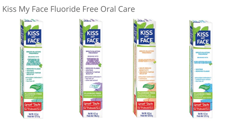 Kiss My Face Gel Teeth Whitening Toothpaste - Fluoride Free, Tea Tree Flavor | 13.5 Ounce (Pack of 3)